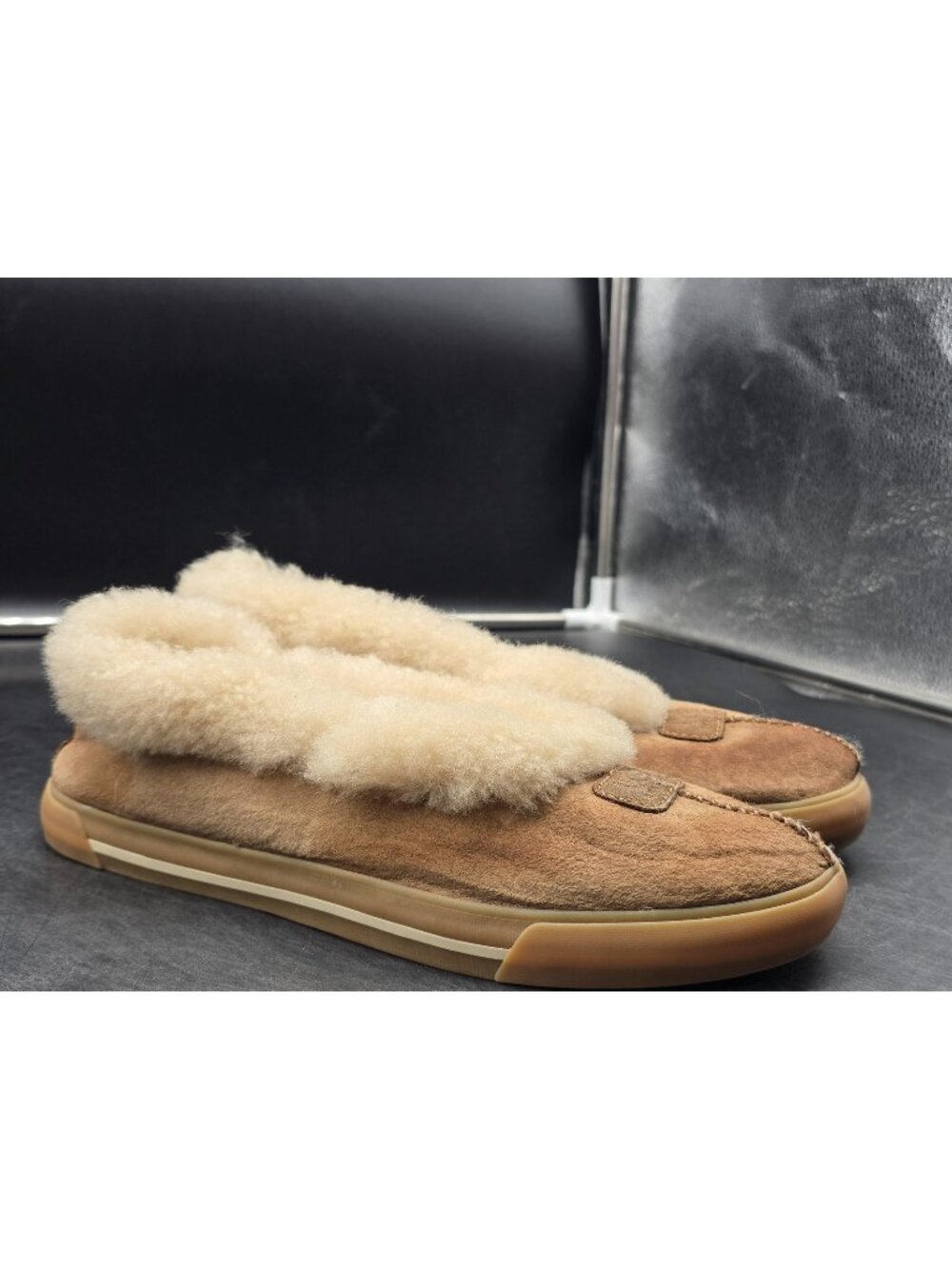 UGG Slippers Shoes Women Size 8 Brown Rylan Skimmer Suede Shearling House Indoor
